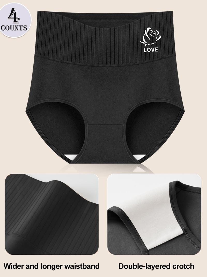 Women's Floral Print High Waist Panty, High Waisted Briefs, Breathable Comfortable Knicker for Daily Wear, Women's Underwear for All Seasons