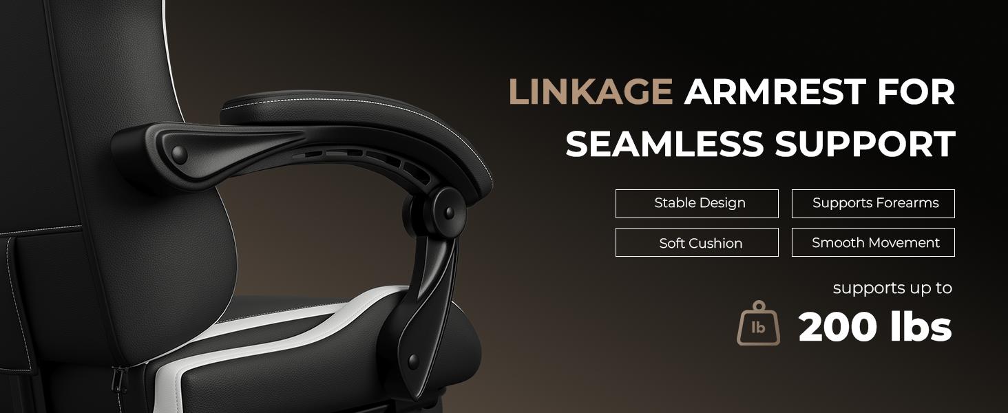 Gaming Chair with Footrest & Massage Lumbar, Ergonomic Computer Chair 330lbs with Headrest Pillow for Office, Home, Streaming and Long Gaming Sessions