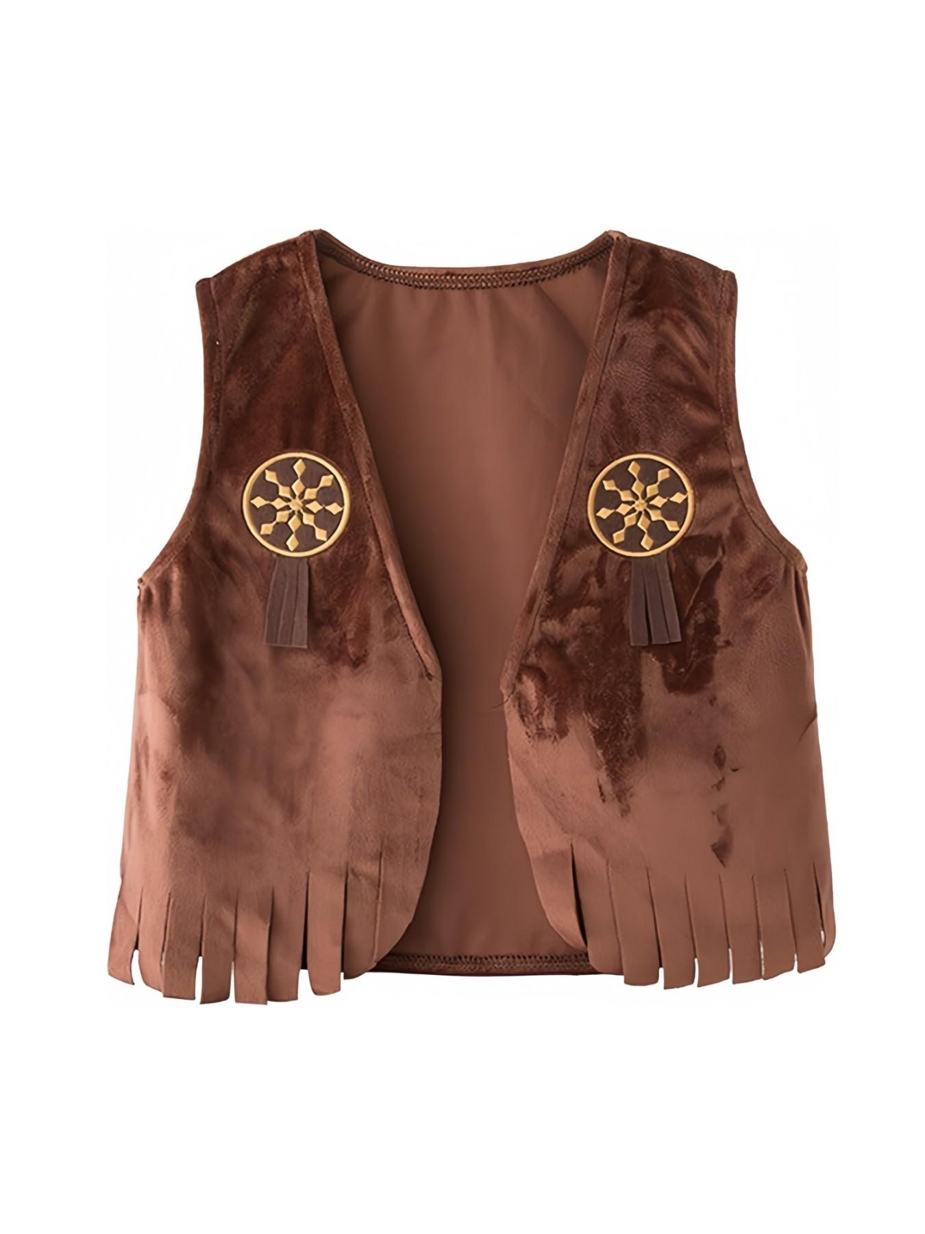 Kid Cowboy Costume 4pcs Set Boys Halloween Cosplay Event Dress Up Parties Stage Performance Outfits