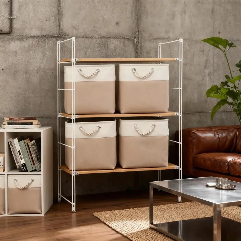 4 Large Foldable Storage Boxes, Foldable Organizer, HomeWardrobeClothesandQuiltOrganizingBaskets, Large Capacity Packing Bags - Heavy-Duty Fabric, Space-Saving Foldable Design, Suitable for Wardrobes, Under Beds - Easy to Clean for Clothes and Toy Storage