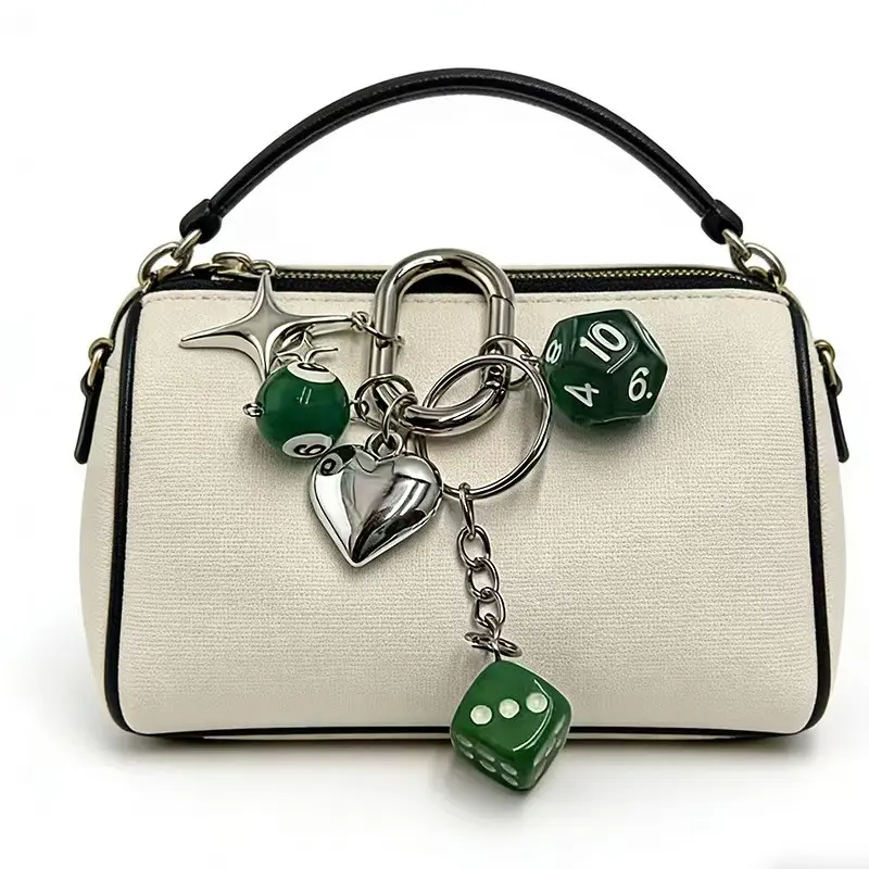 12-Sided Dice Keychain, Unique Shape Key Ring, Bag Charm, Dice Key Chain, Crossbody Bag Accessory, Decorative Pendant