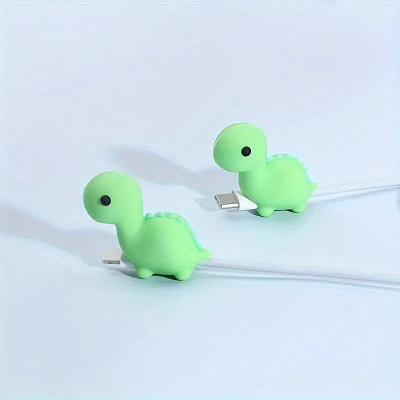 2-Pack Cartoon Silicone for Iphone Data Cable Interface Protector Anti-Break Head