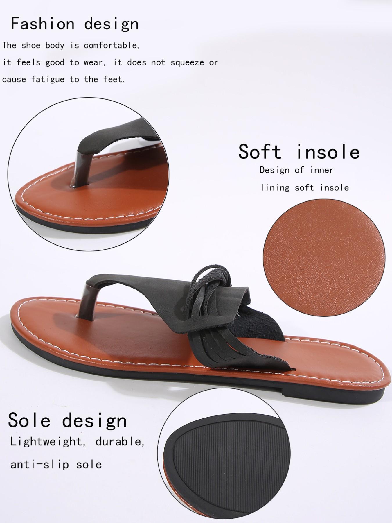 Large Size 36-44 Folded Strap Sandals, Flat Flip Flops, Multi-Color, Comfortable PU Sole, Ideal for Daily Wear, Beach, Shopping