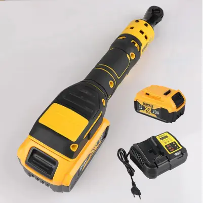 DCF512 3/8 Inch Brushless Cordless Ratchet Wrench, Compatible With Dewalt 20V MAX LiIon Battery, HighPower Electric Tool With LED Work Light, Forward & Reverse Control, Comes With 9 Sockets, Yellow For Auto Repair & DIY Projects
