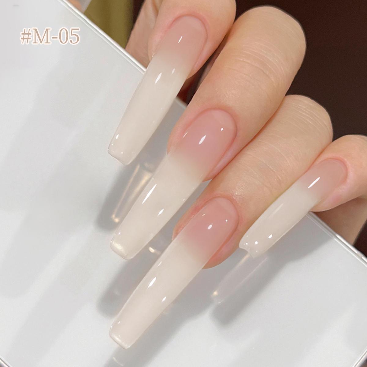 4PCS*15ML New Popular Ice Transparent Nude Nail Polish Gel 4 Color Set Super Bright Nude Pink Gentle Gel, High Saturation Salon Gel Smooth Firm and Long-lasting for Salon Manicure Female Holiday Gift Cutics Cosmetic