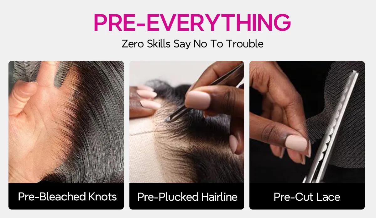 Hermosa Ready Go Real Glueless Silky Straight Wigs Pre Bleached And Pre Cut 8x5 HD Lace Human Hair Lace Front Wigs Beginner Friendly #TikTokShopBlackFriday