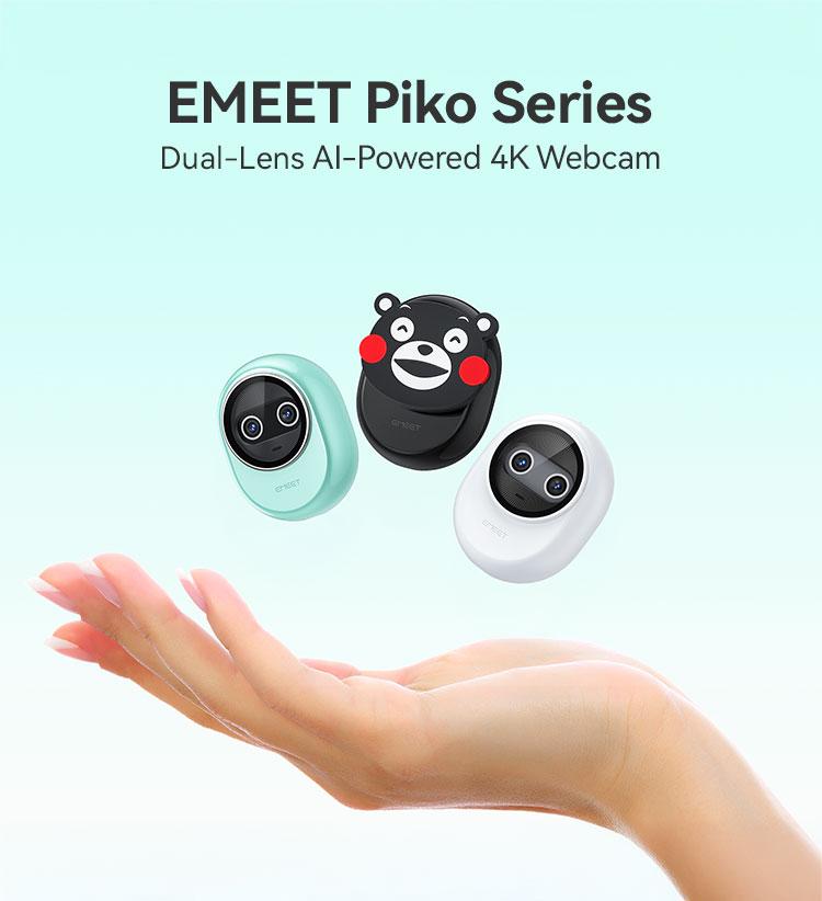 EMEET Piko Dual-Camera AI-Powered 4K Webcam for Switch 2 camera, AI-Assisted Lens Light Correction, Auto Focus, 1080@60 FPS, Built-in 3 Mics, Great for Streaming, Desk Setup and Creative Gifts, TikTokShopBlackFriday