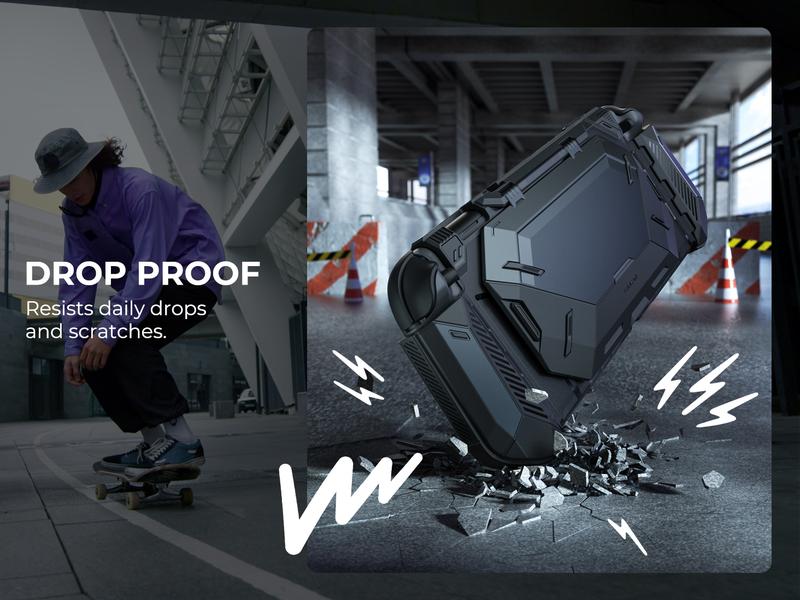 i-Blason Dockable Protective Case for Nintendo Switch 2 (2025) - Foldable JoyCon Holder, Game Card Storage, Ergonomic Uni-Body Grip with Flip Stand & Bumper Cover Portable Controller Accessories