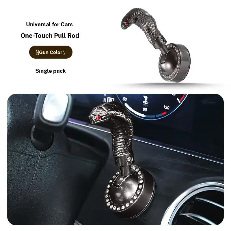 Creative Snake Head One-Button Start Cover, Car Engine Ignition Parking Rod, Fashion Safety Start Pushrod, Universal Fit, Easy Installation, Car Interior Accessory