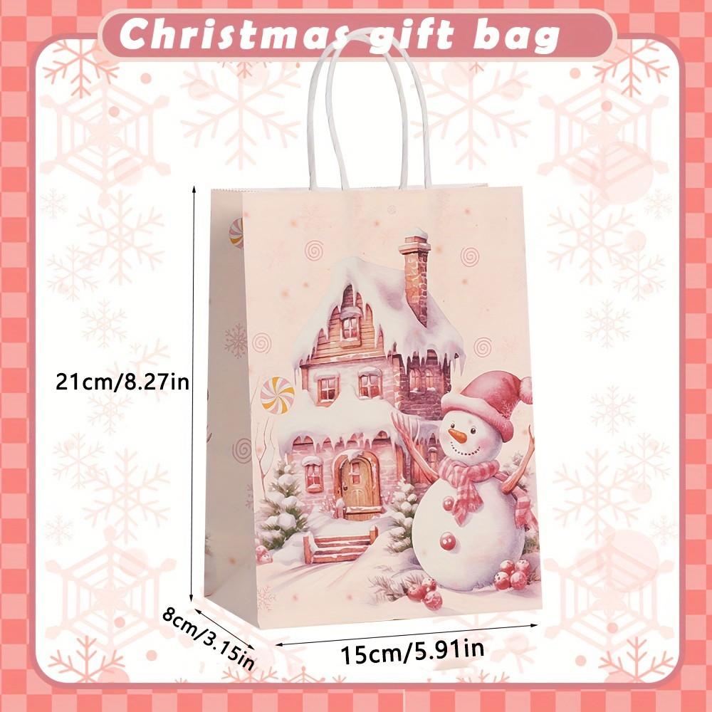 Christmas Party Gift Bags, Paper Santa Claus Gifts with Handles, Perfect for Holiday Decorations and Candy Packaging