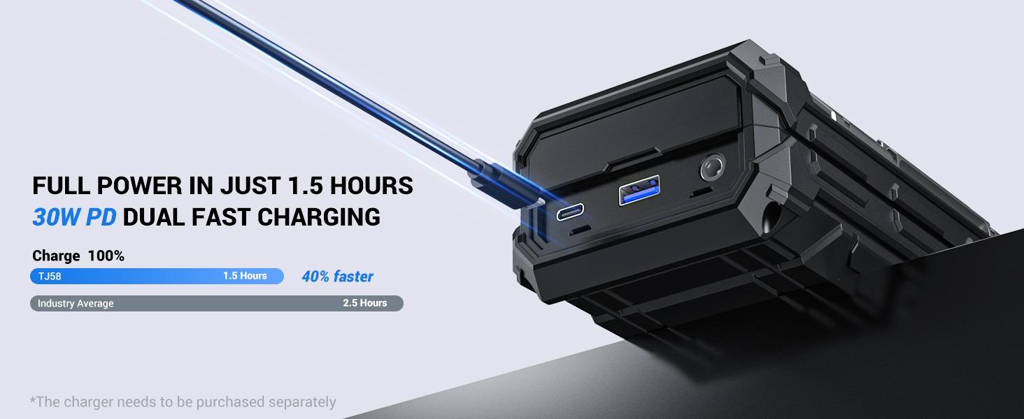 AVAPOW 8000A Jumper Starter (for All Gas & Up to All Diesel Engines) Portable with 4″ HD Display PD 30W Dual-Way Fast Charging, 12V Car Starter Jump Box & Battery Booster