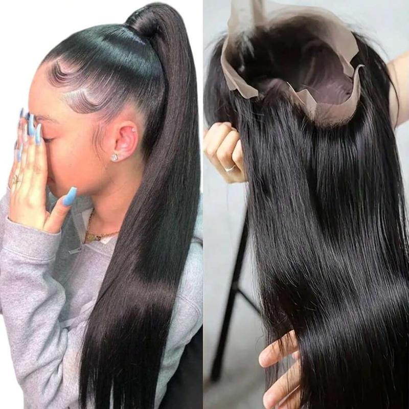 Bling Hair 360 Full Lace Frontal Wig Brazilian Smooth Straight Hd Transparent 13x4 13x6 Lace Front Human Hair Wigs For Black Women Pre Plucked