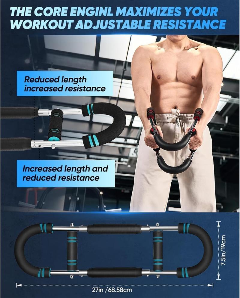 Arm Trainer Twister,Arm Trainer 40-100lb Adjustable Chest Workout Equipment,Arm Workout Equipment,Detachable  Adjustable Spring Resistance Chest Trainer,Stainless Steel Fitness Tool,Multifunctional U-Shaped Arm Trainer,Dorm-Friendly Strength Builder