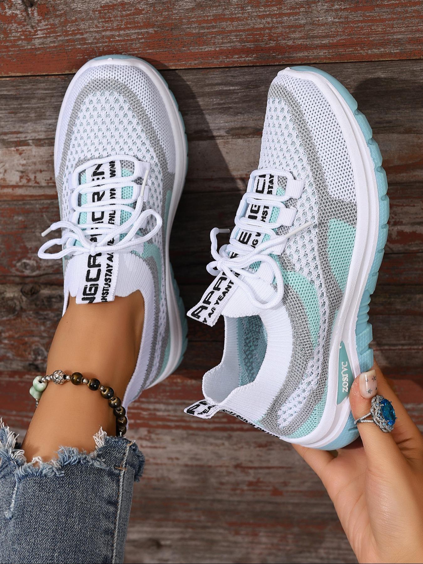 Women's Casual Sports Shoes, Large Size New Lightweight Soft Sole, Outdoor Comfort Anti-Slip Walking Shoes, Daily Lace-Up Low Top Running Shoes