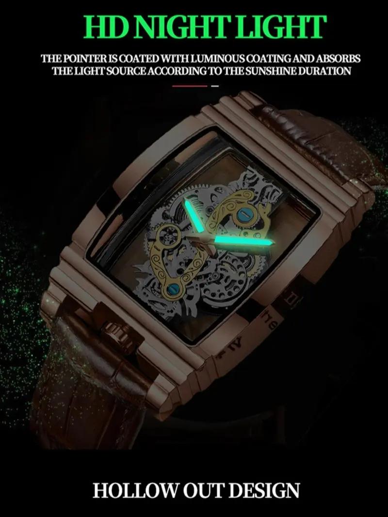 Men's Punk Style Quartz Watch, Analog Mechanical Design, Perfect for Parties and Daily Wear, Elegant Gift with Box