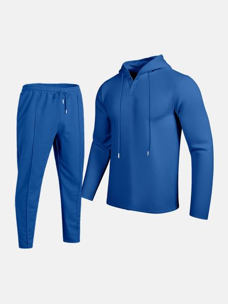 Essential Waffle Hoodie & Pants Combo | Men's Quick-Dry Lounge Set | Versatile Monochrome Design | #DadFriendly #LowEffortLook