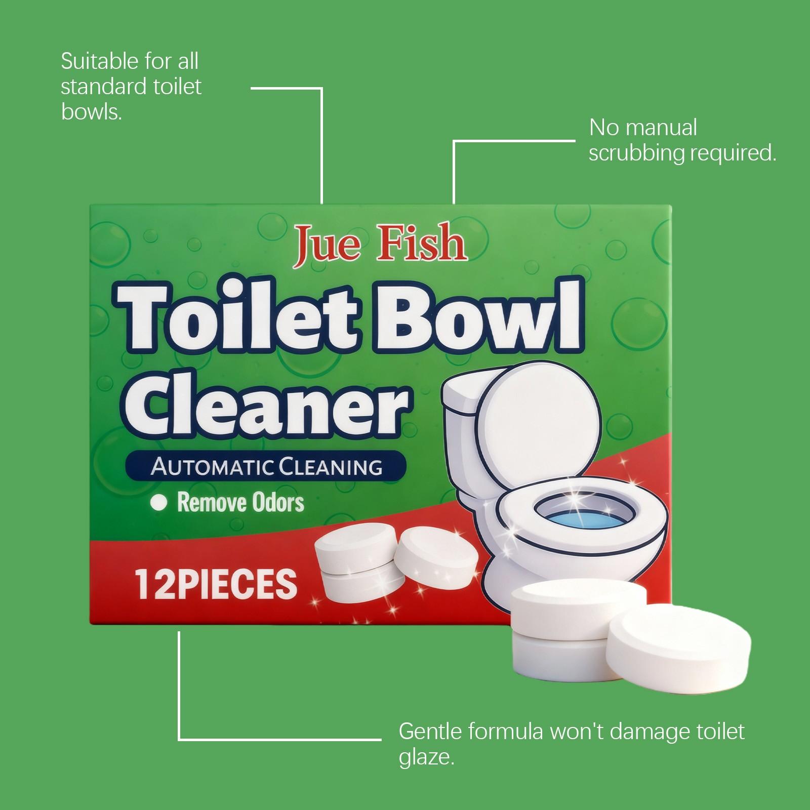 2-Pack Toilet Cleaning Tablets (12pcs*2), Daily Bathroom Toilet Cleaner, Deodorizer, Fresh Air, Stain & Scale Remover, Clean & Refreshing