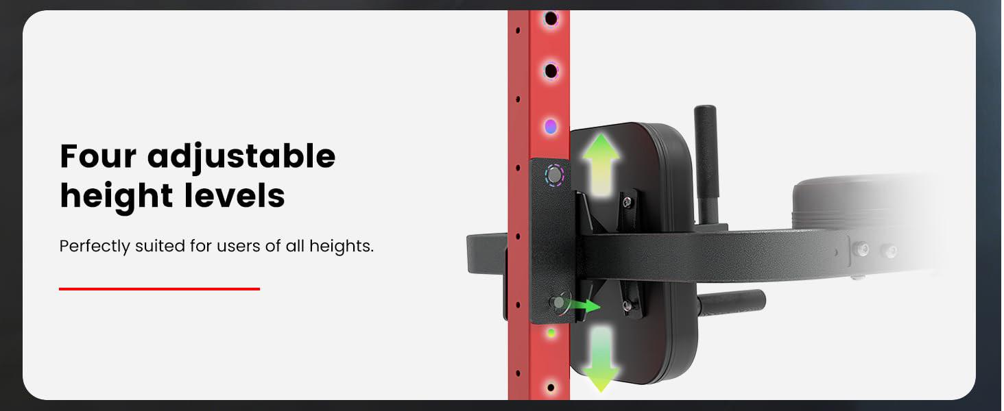 Pooboo Pull Up Bar Power Tower Dip Station,Cable Machine-Integrated 450LBS Multi-Function Adjustable Height Fitness Strength Training Equipment for Home Gym Strength Training Equipment