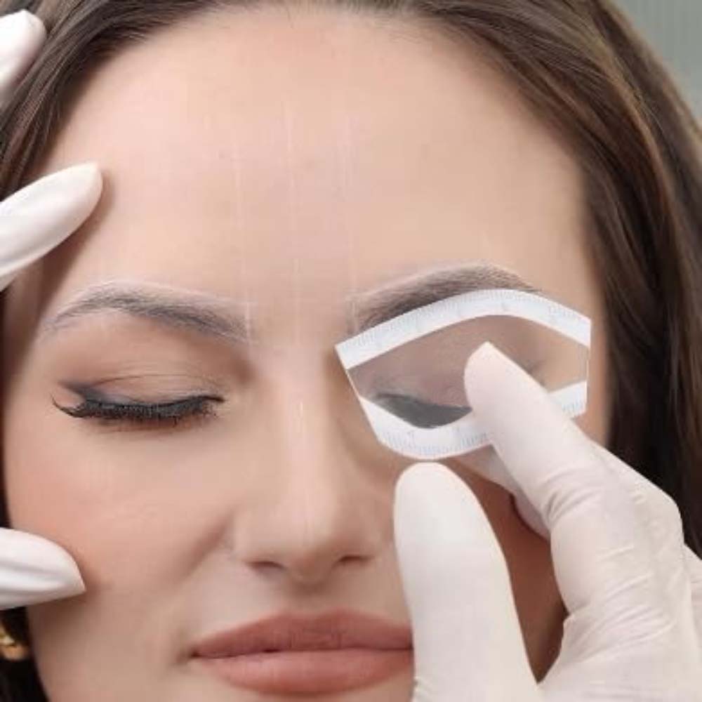 1pc Transparent Eyebrow Mapping Ruler & Eyebrow Stencils - Quickly For Shaping, Reusable Ruler for Symmetrical Eyebrow Design, Salon & Use, Makeup Template Tool for Beginner & Professional