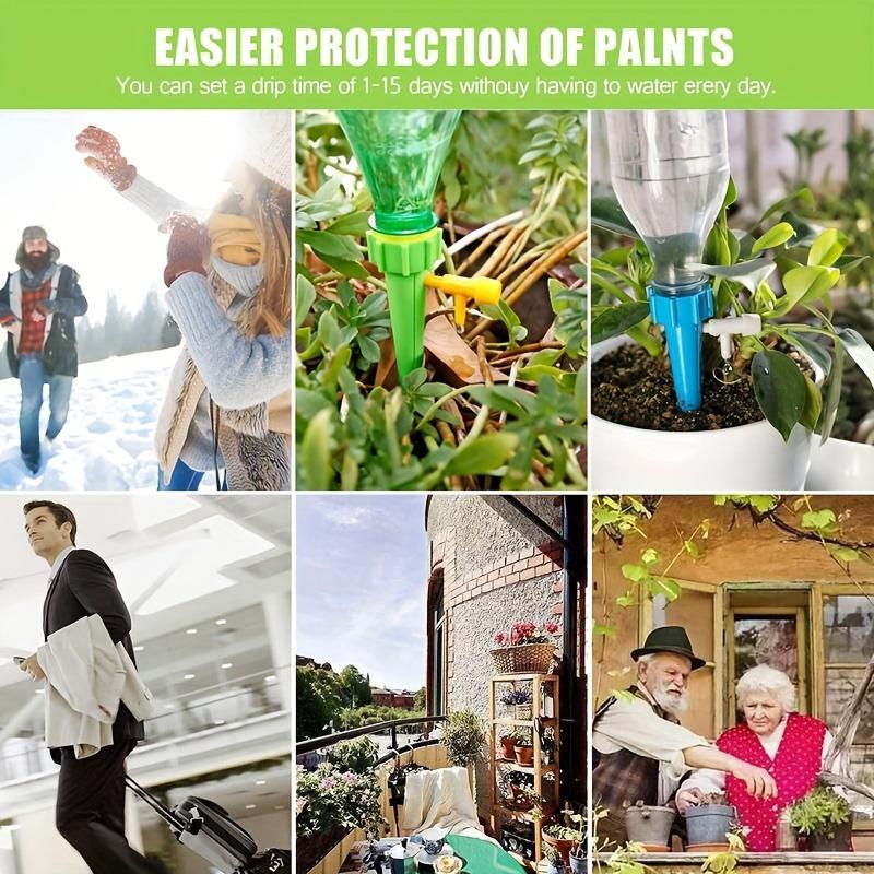 Automatic Flower Watering System - Precise Drip Irrigation for Potted Plants, Adjustable Valves for Succulents & Flowers, Weather-Resistant Garden Tools, Indoor & Outdoor Watering Solution, Automatic Watering Devices