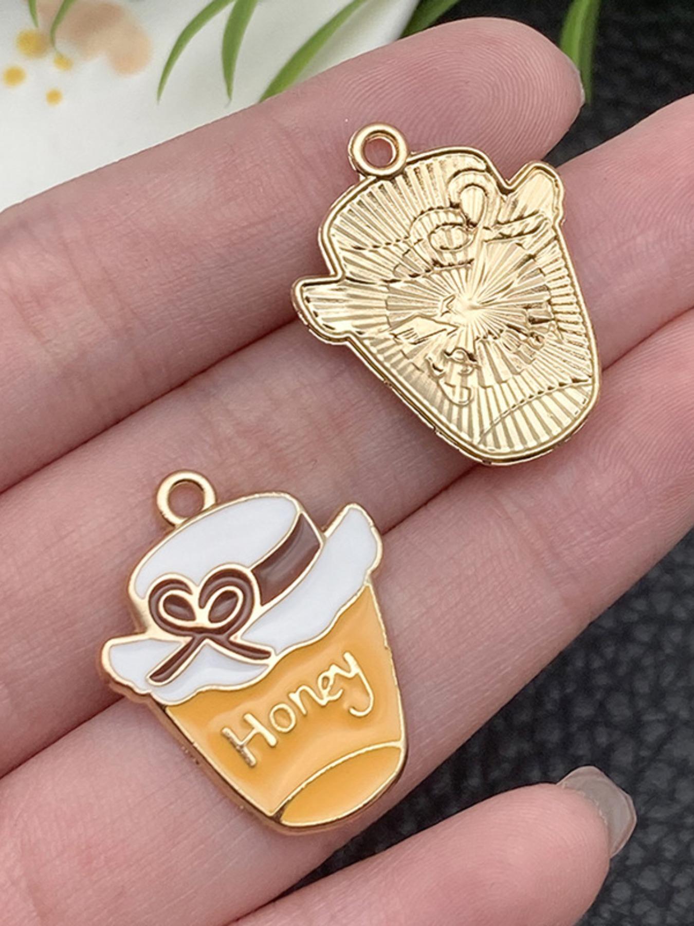 5 Piece DIY Alloy Oil Drip Jewelry Accessories Bee Insect Animal Pendants, Handmade Charm Bracelet Keychain Necklace Hanging Decorations