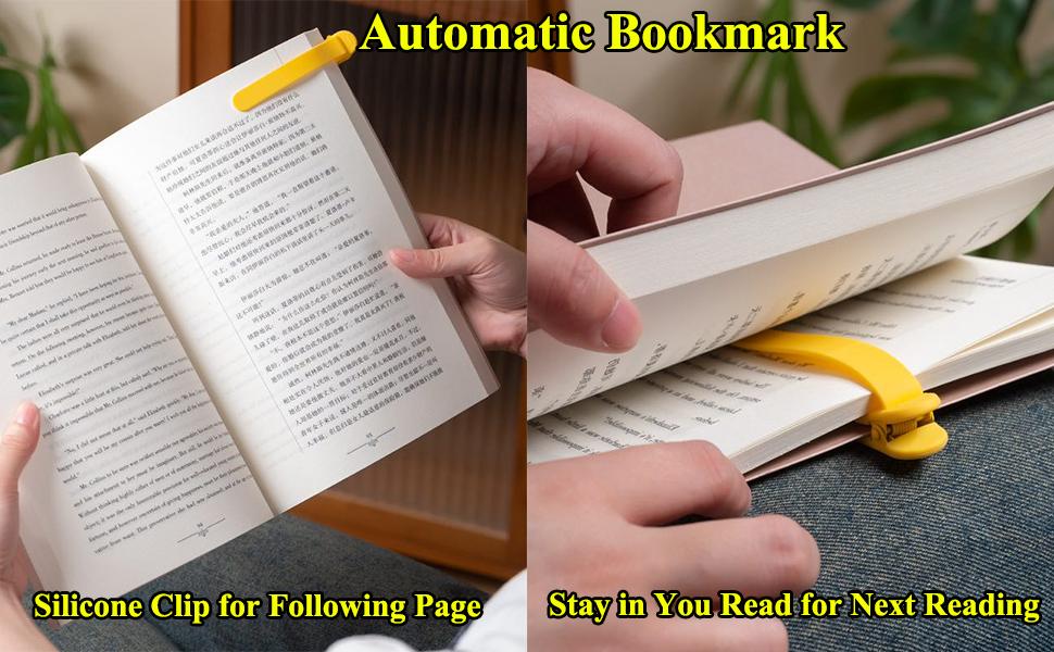 EasyClip Silicone Bookmark: Minimalist blankpage markers that automatically remember yourpage. Perfect Gift for Book Lovers