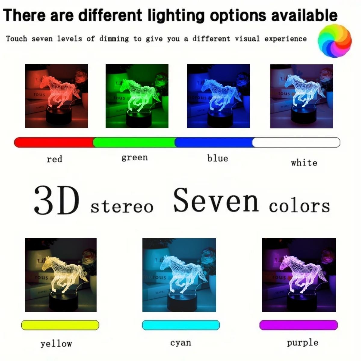 Elegant 3D Horse Lamp with USB Port, Realistic Running Design, Acrylic & Abs Material, Perfect Bedroom Decor Gift, Tabletop Installation