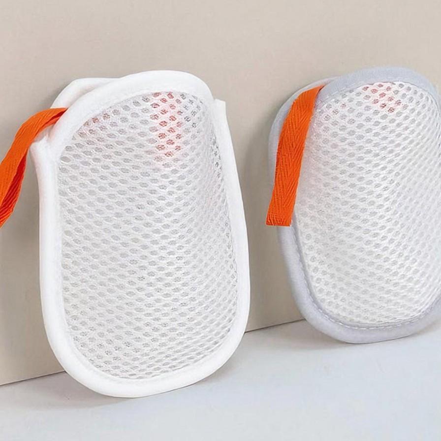 4-Pack Sandwich Soap Bags, Bubble Net Dual-Sided Soap Sponge, Bath Exfoliating Body Scrubbing Accessories, Shower Foam Pouches