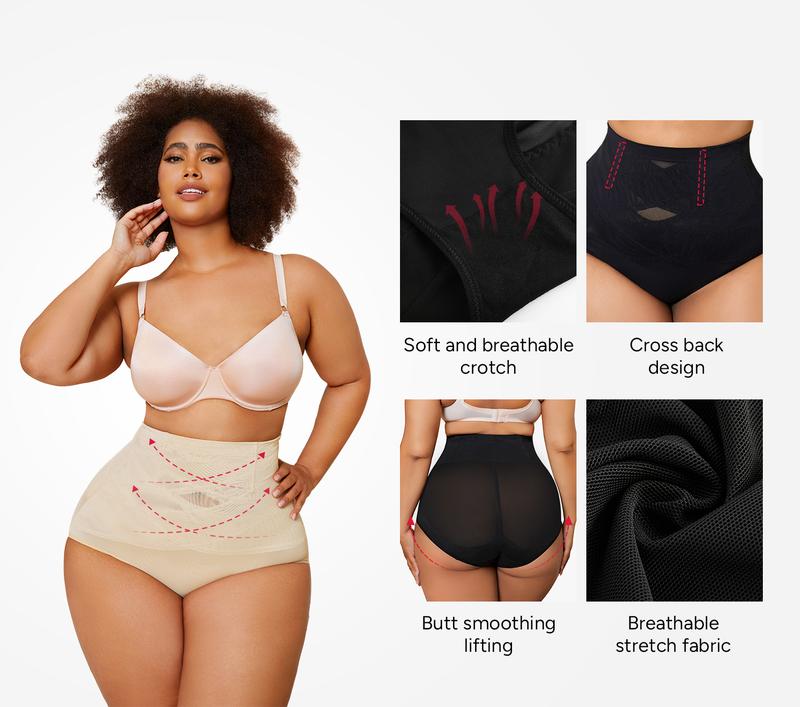 Nebility Women Hi-Waist Double Core Shaping Panty Basic Compression Womenswear