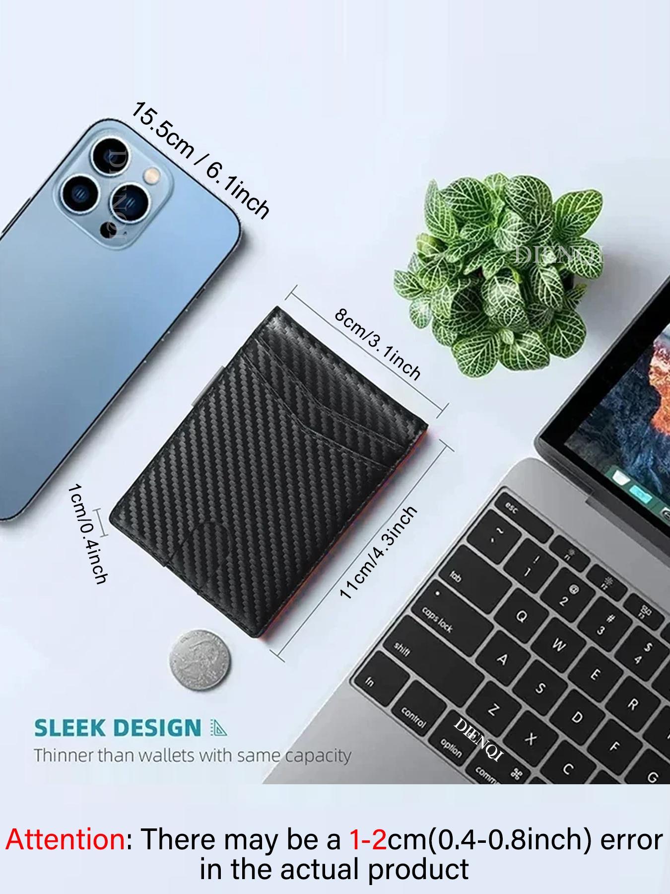 RFID-Blocking Credit ID Card Holder Luxury Anti Theft Wallet Men with 12 Card Slots Carbon Fiber Minimalist Wallets Cardholder Card Case, Father's Day Gift