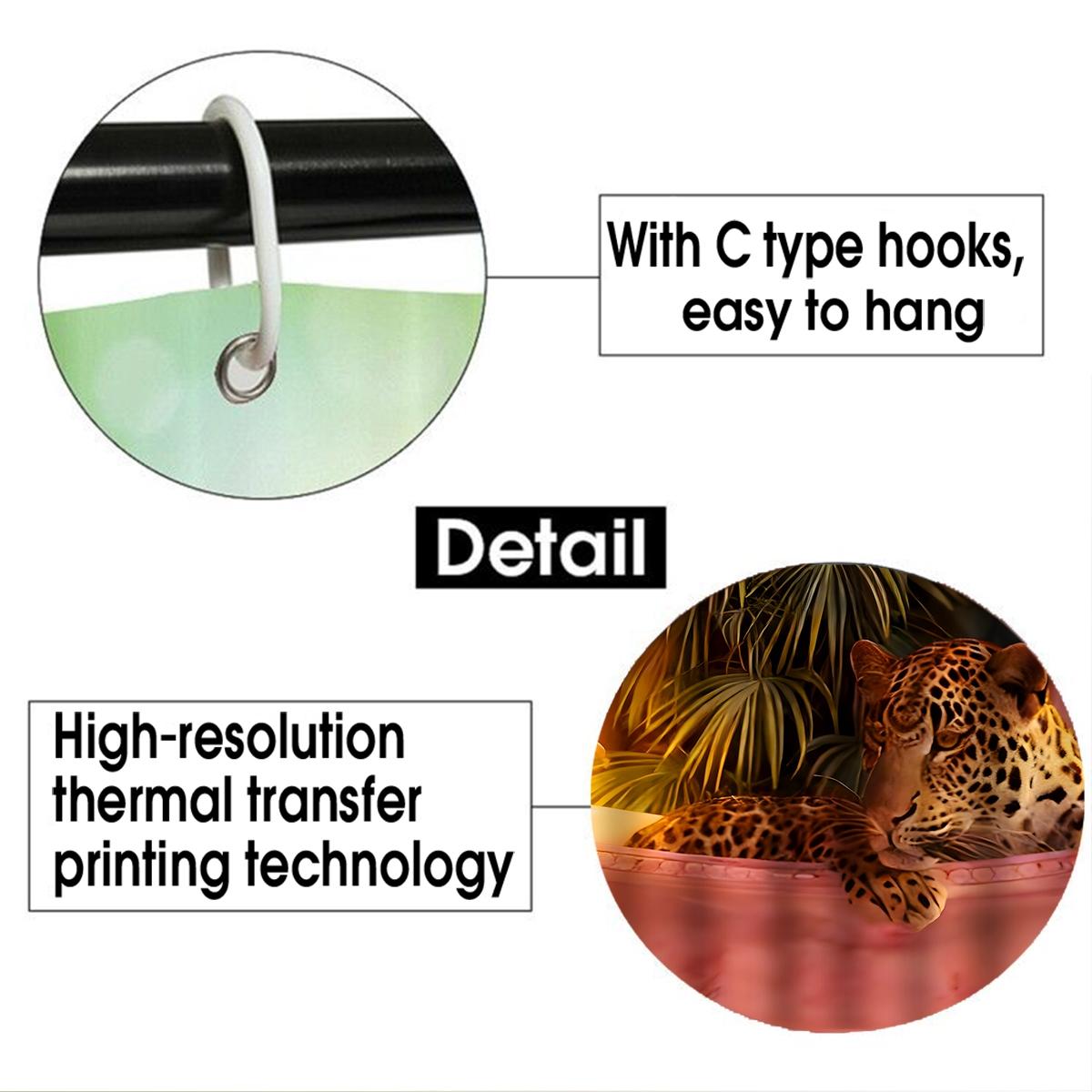 Sun & Moon Pattern Patchwork Shower Curtain Set, Colorful Bathroom Curtains with 12 Hooks, Ideal for Home Hotel Salon Dormitory, Bathroom Supplies