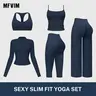 Women's 2-Piece Matching Athletic Fitness Clothes Set - Long Sleeve Crop Top & High-Waisted Nylon Pants, 78% Nylon High Stretch Activewear Gym Set for Workout & Yoga Essentials