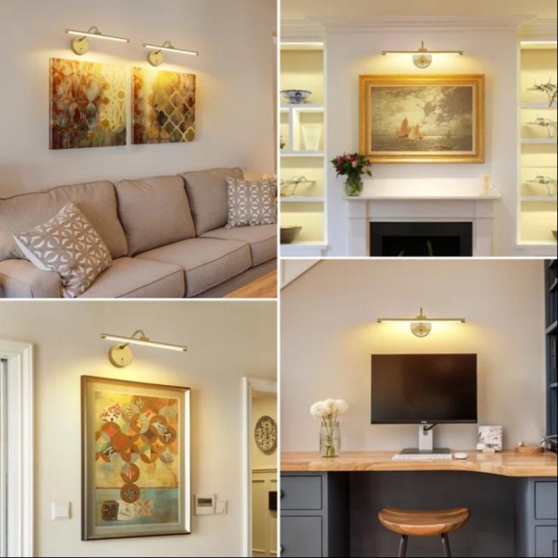 USB Rechargeable Wall Mounted Light, Dimmable Picture Light with Remote Control, Novelty Lighting for Wall Painting, Gallery Art, Painting, Portrait, Adjustable Lights, Home Decor Lighting