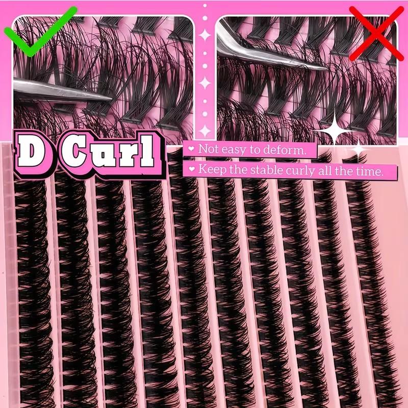 Lash Clusters 80D DIY Cluster Lashes Volume Eyelash Clusters Eyelash Extensions False Eyelashes Black Individual Lashes Super Thin Lash Band Wispy Lash Extension at Home DIY Dramatic Lashes, Lengthening Volumizing Lashes (60D,8-16mm)