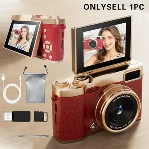2.4 Inch Flip Screen Selfie Camera, 1080P Full HD Digital Camera with Flash and Filters, 48mp Portable Vlogging Camera for Short Videos and Travel