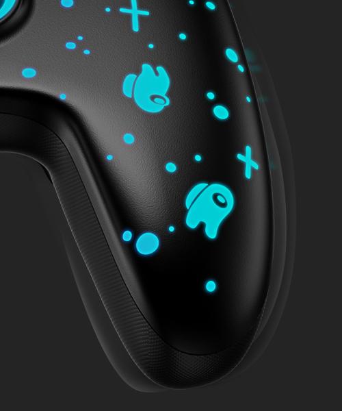 FUNLAB Wireless Gamepad for Switch, Ergonomic Game Controller, Switch/OLED/Lite Compatible, RGB Light Color Adjustable, with Hall Effect Trigger and Turbo Boost, Christmas/New Year Gift - Black