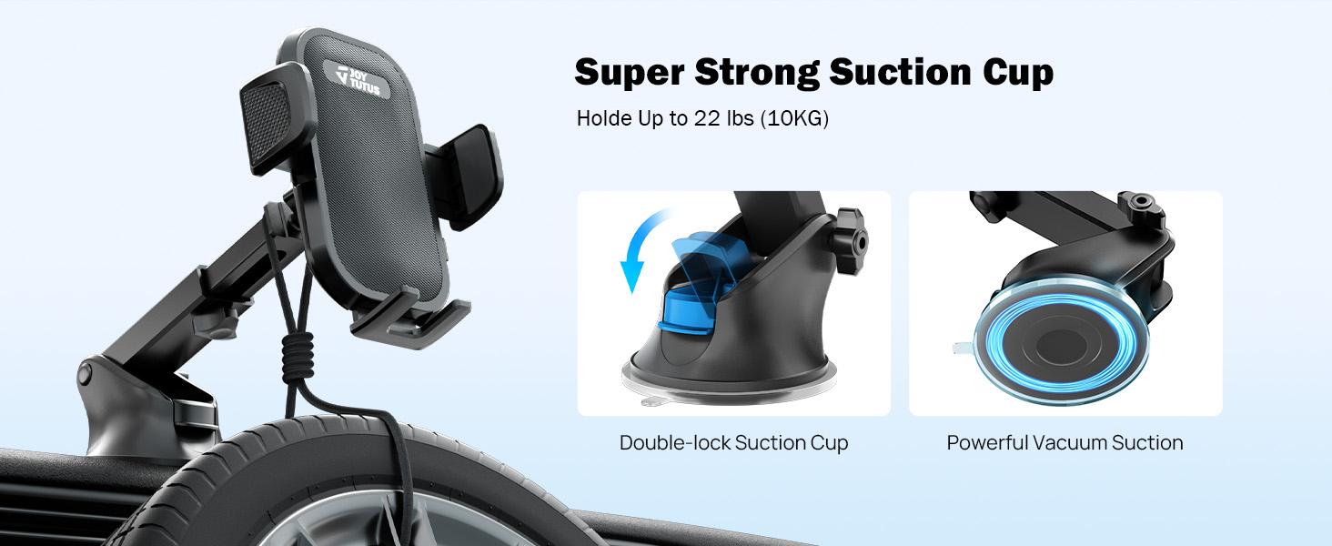 JOYTUTUS  Vacuum Magnetic Phone Holder Retractable Strong Suction Cup Hands-Free Car Mount Foldable Car Phone Stand For Car/Mirror/Gym Smartphone Cellphone Folding