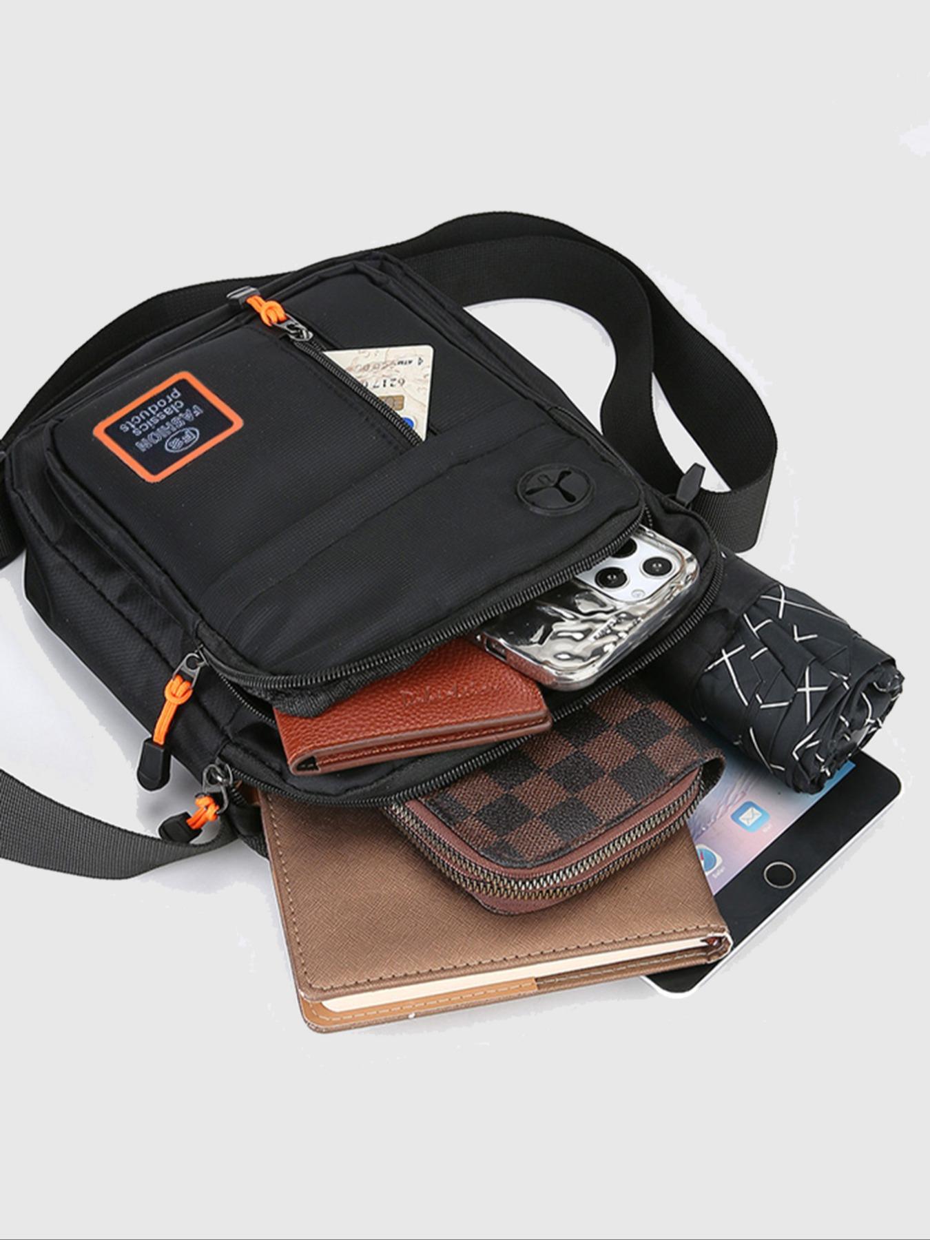 Men's Crossbody Bag, Large Capacity Oxford Fabric, Multi-Functional Design, Multiple Pockets, Adjustable Shoulder Strap, Daily Use