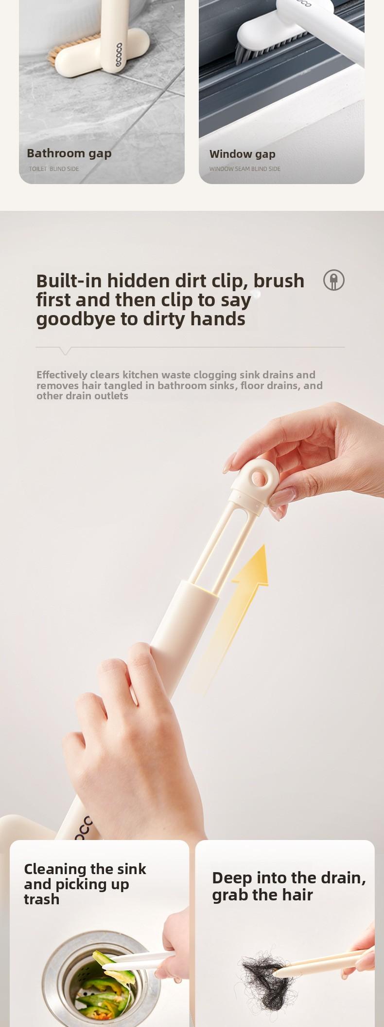 Tile Grout Scrub Brush Hard Bristle Rotating Bathroom Cleaner for Toilet Sink Shower Floor Grout Stain Remover