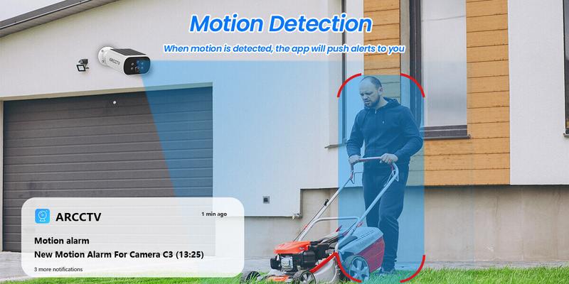 ARCCTV APP 4MP Wireless Solar Camera,2.4G&5G WiFi Security Camera,IP65 Waterproof,2 Way Talk,Smart Siren,Color Night Vision,Motion Detection,2 Pack