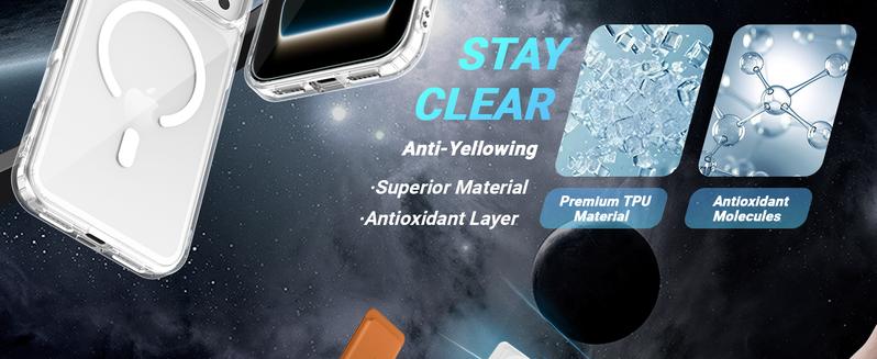 Temdan Designed for iPhone 17 Pro/17 Pro Max/iPhone 16/14/13/12/12 Pro Case, [Compatible with Magsafe][Anti-Yellowing][Military-Grade Protection] Shockproof Protection Slim Cover-6.3 inch, Clear