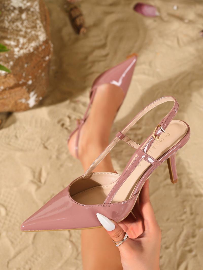 Women's Fashionable Solid Color Stiletto Heels, Elegant Pointed Toe Slingback High Heel Shoes for Party, Daily Clothing Decor for Women & Girls