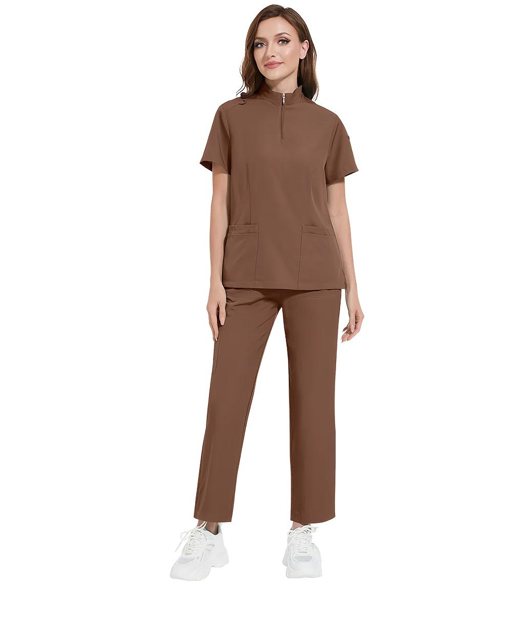 Ladies Healthcare Scrub Set with Multi-Pockets, Breathable Quick-Dry Wrinkle-Resistant Fabric, Casual Loose-Fitting Design for Home and Clinic Ladies Healthcare Scrub Set with Multi-Pockets, Breathable Quick-Dry Wrinkle-Resistant Fabric, Casual Loose-Fitting Design for Home and Clinic