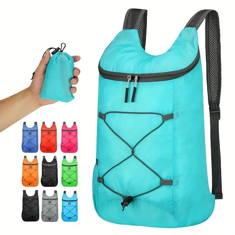 Solid Tear-Resistant Nylon Packable Backpack for Hikers - A Practical & Lightweight Daypack, Waterproof & Portable with Zip, Hiking, Storage, Foldable, Compact, Nylon Fabric, Zip Closure, Travelers, Unisex, Palm-Sized Fit, Outdoor Sports, Multi Compartmen