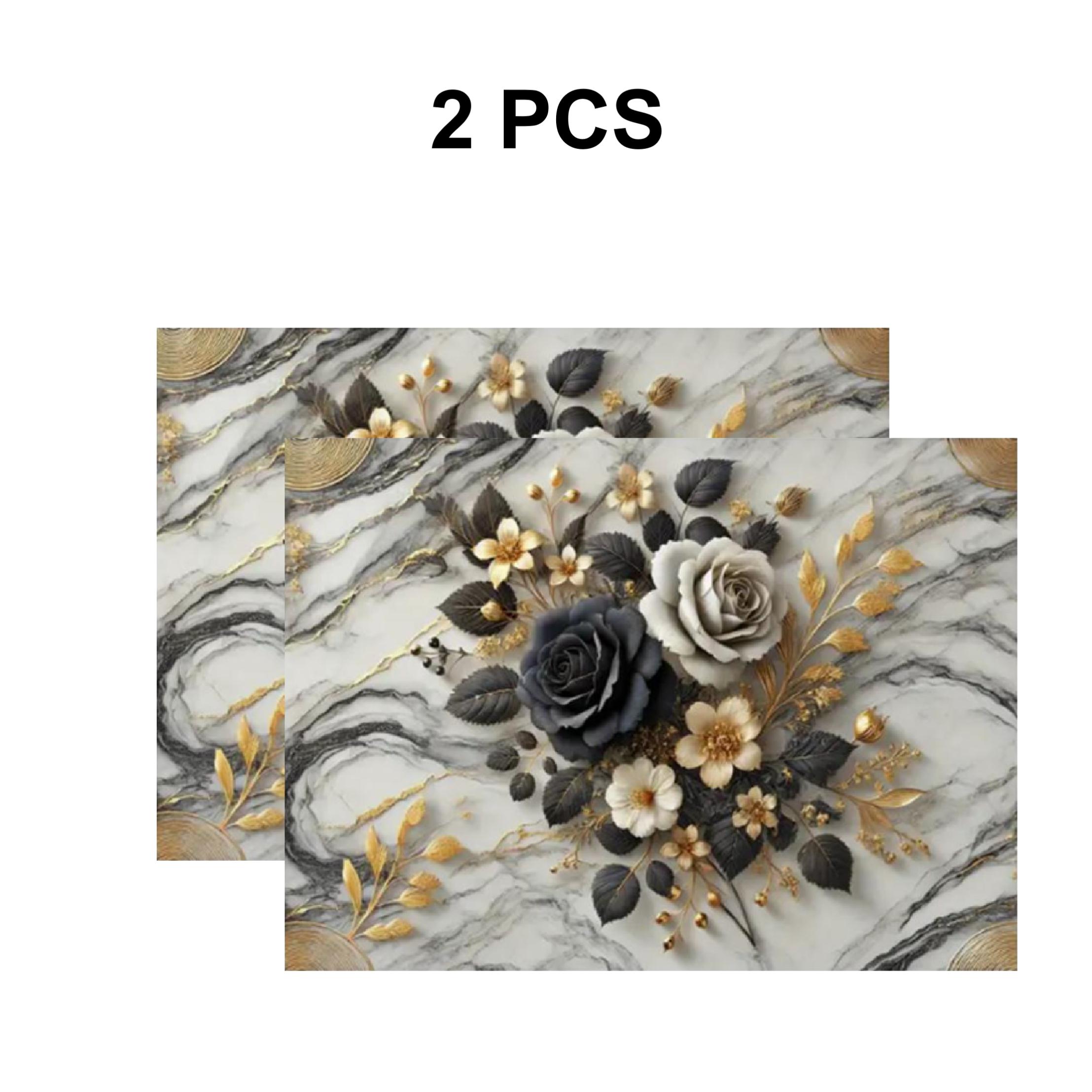 2DFlatFlower Pattern Gas Stove Cooktop Panel Protector Cover, 1 Count Heat & Scratch Resistant Stove Top Protector, Easy To Clean Stove Top Cover for Home Dining Room Barbecue Floral Pattern