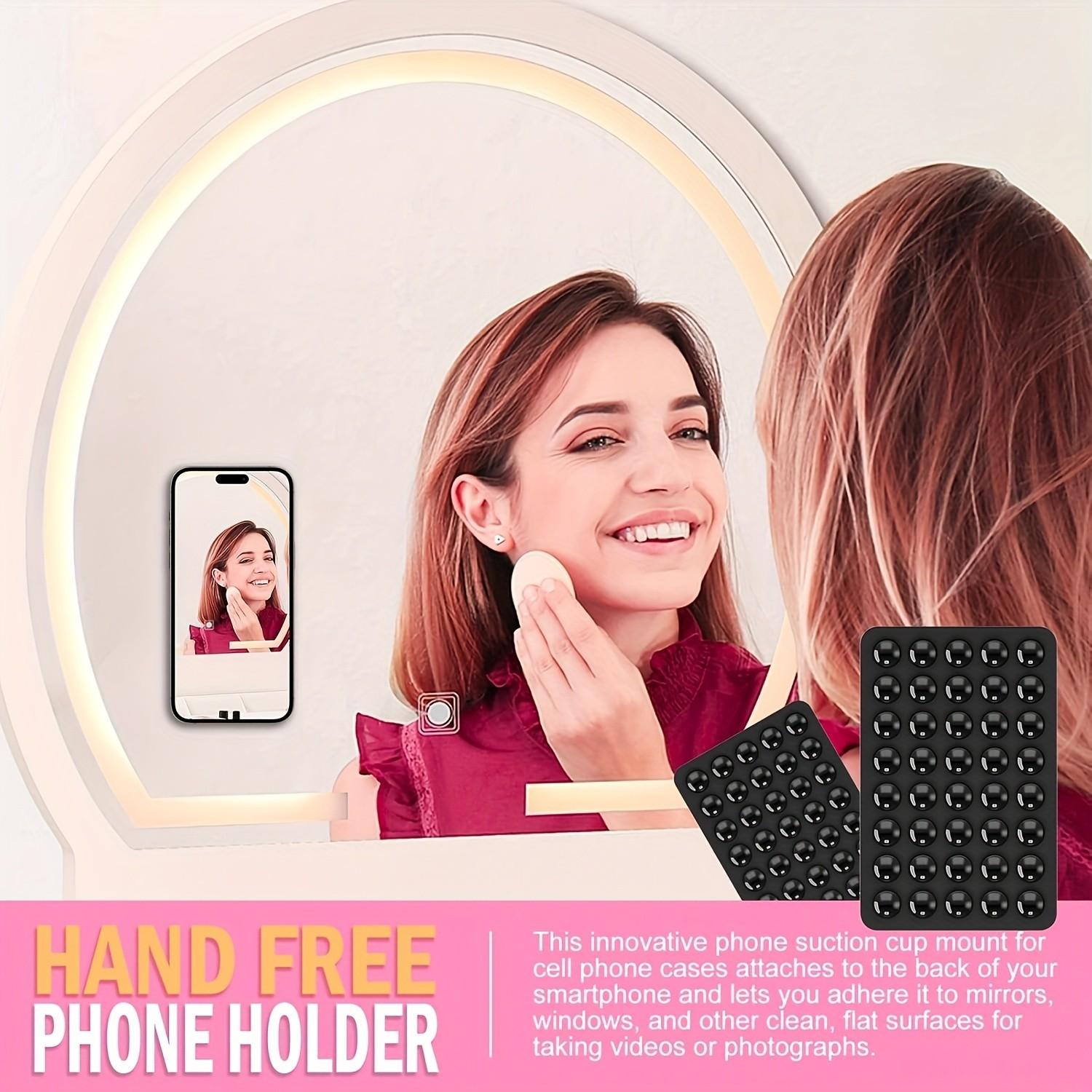 Dual-Sided Silicone Phone Stand, Adjustable Angle, Compact Design, Suitable for iPhone and Android, Ideal for Tiktok Videos and Selfies