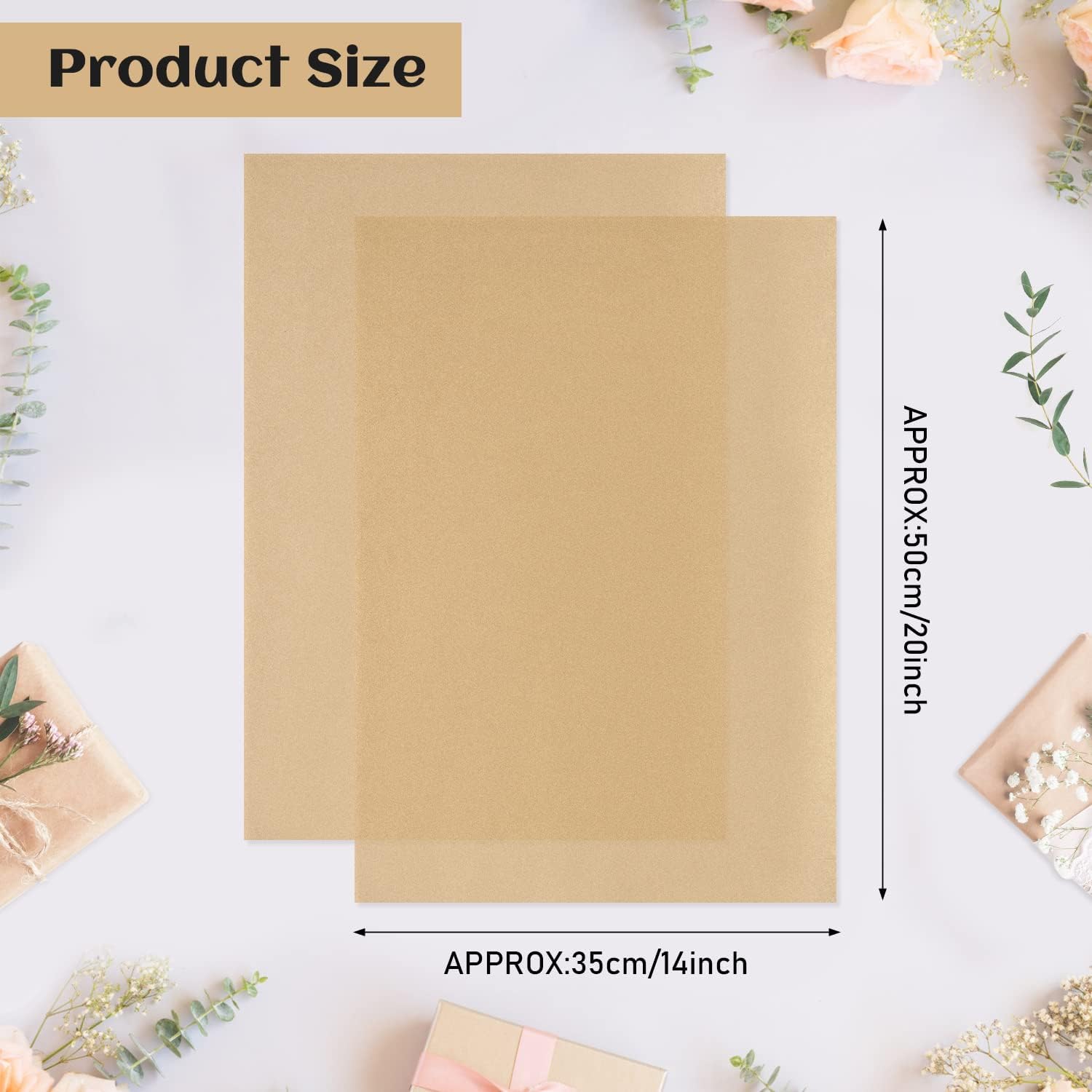120 Sheets  Tissue Paper 14 x 20 Inches Brown Wrapping Tissue Paper Bulk  Wrap Paper Sheets for  Bags Packaging Floral Filler Crafts Birthday Christmas Halloween Decor