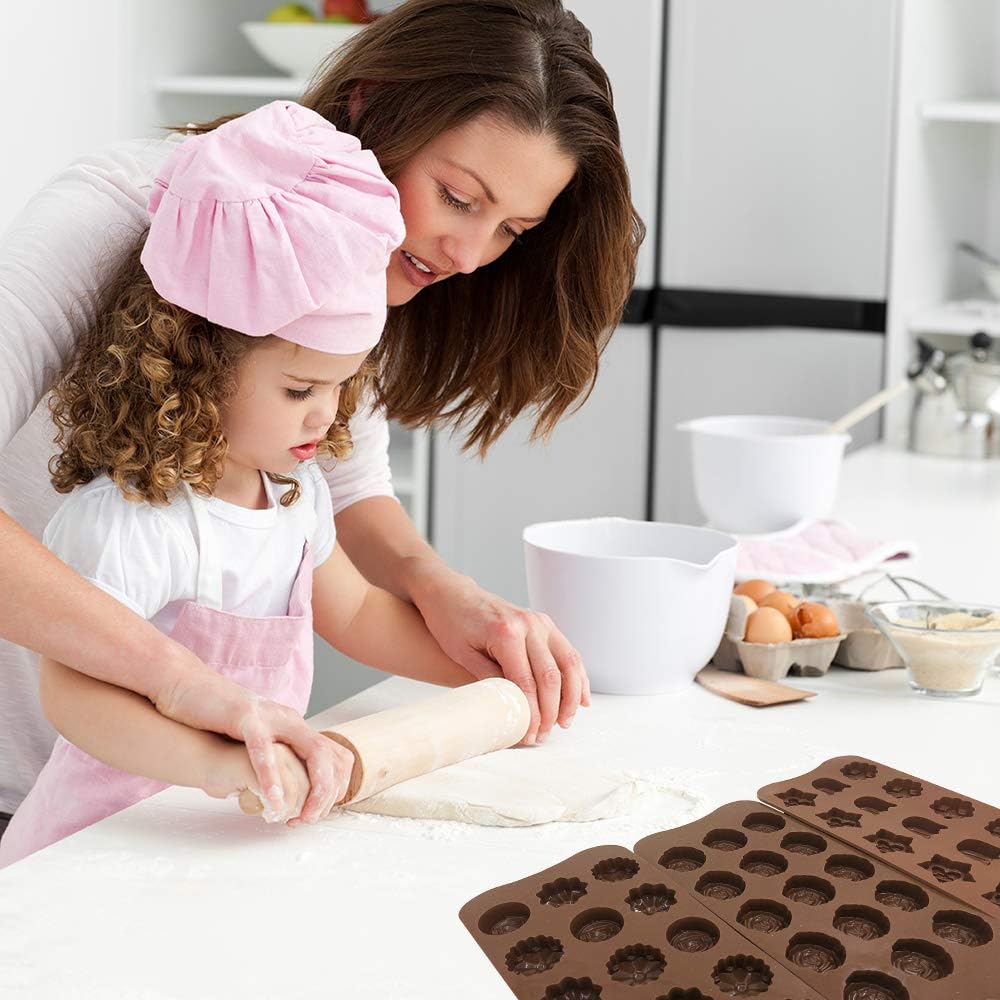 4 Pcs Chocolate Candy Mold, Slicone Baking Mold, Candy Mold Silicone, Non-Stick Surface Can Be Easily Demoulded, Suitable for Making Jelly Candy, Truffle Chocolate, Bath Balls and Candles. Kitchen Baking Appliance.