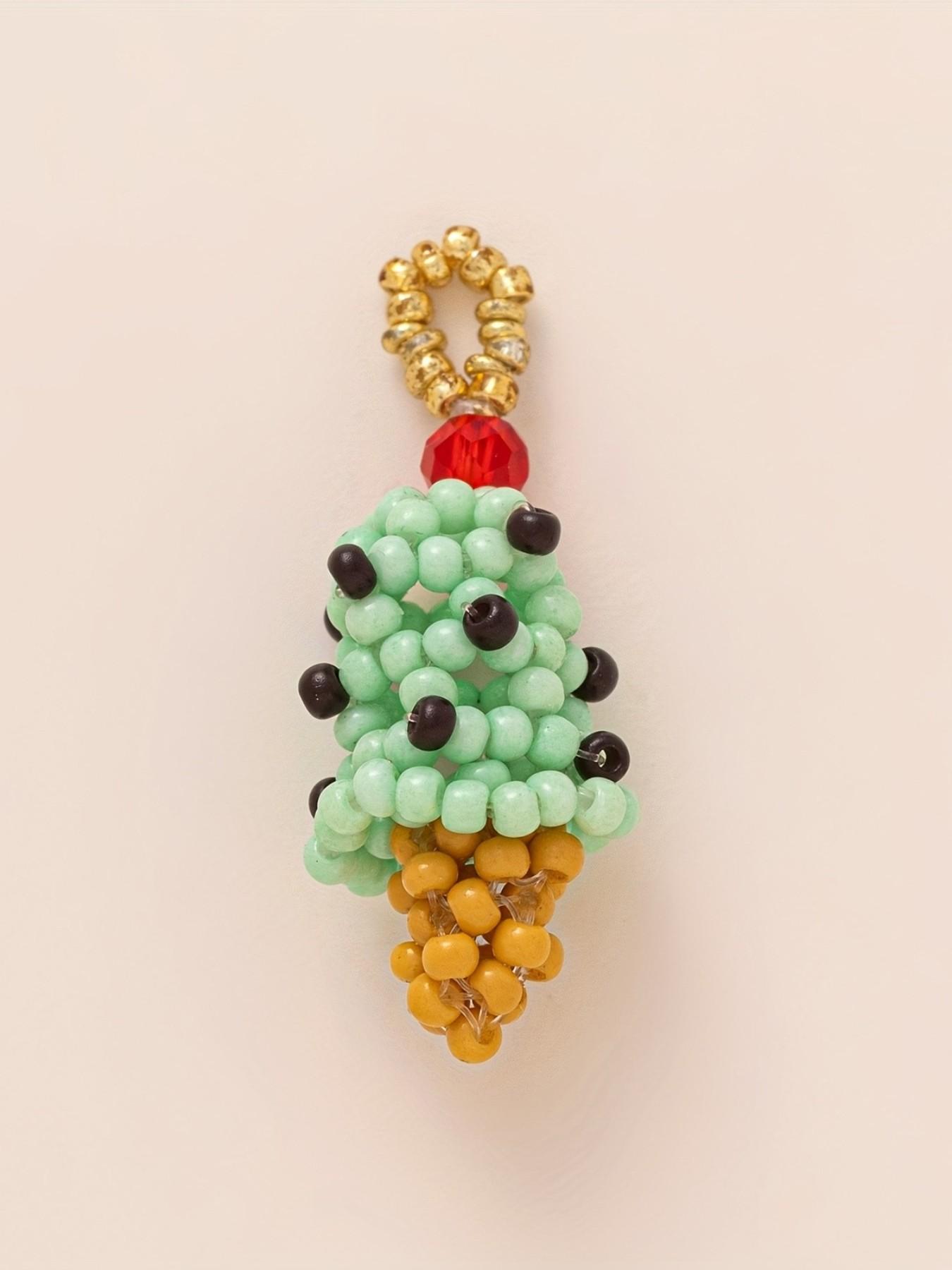 1PC Fashionable Minimalist Commute Versatile Style Pendant, Drop Painted, Strawberry, Ice Cream, Small Flower Heart, Lemon, Butterfly, Mushroom, Food Series Pendant, DIY Fashion Accessories for Keychains, Bags, and Jewelry