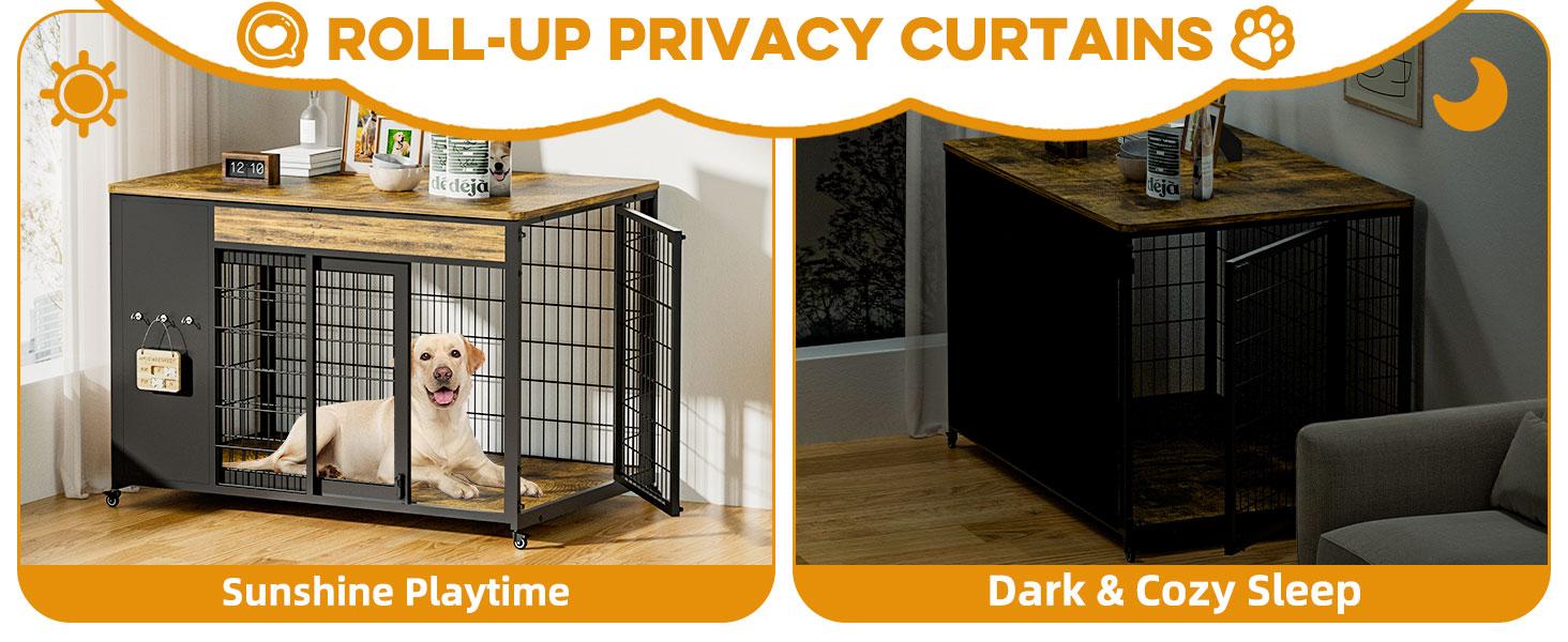 ZZWHOM Premium Solid Wood Dog Crate – Large Indoor Pet Kennel with Lockable Door, Multiple Sizes for Medium to Giant Breeds